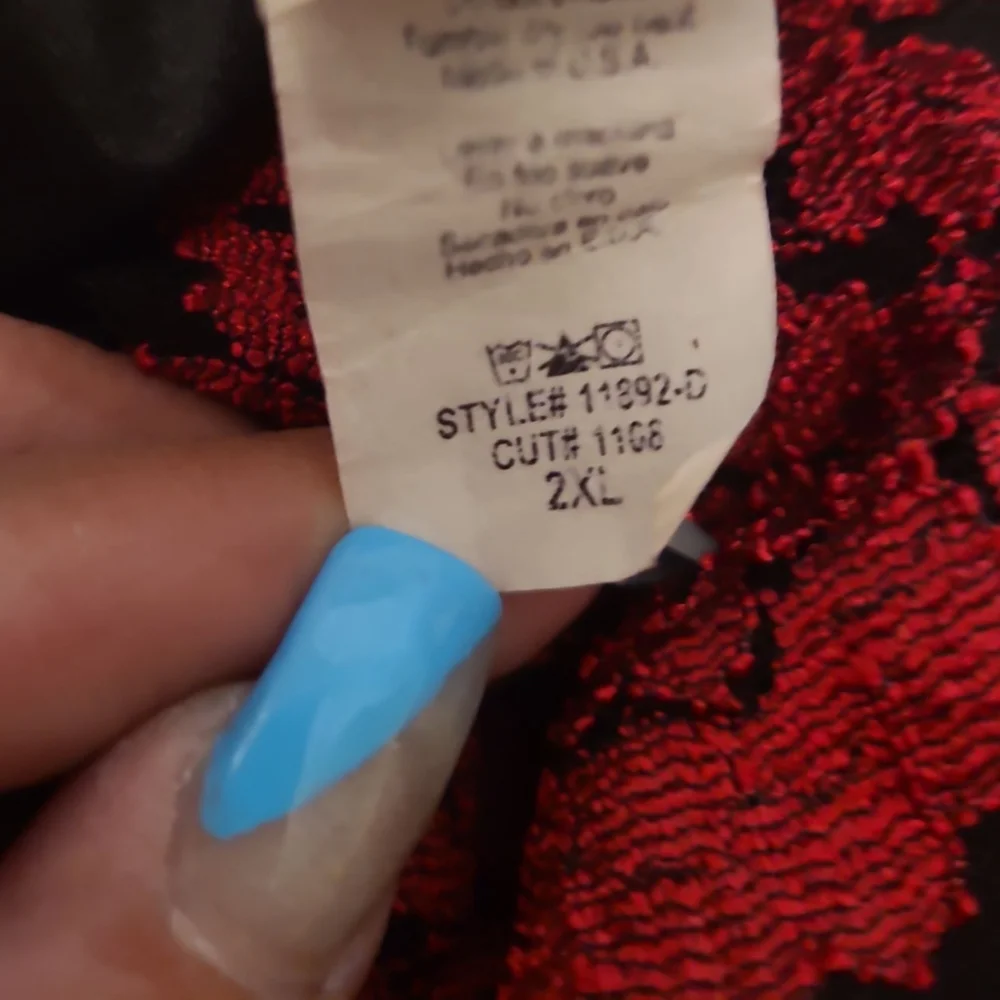 Toto Collection Red and Black Lace Dress Size 2XL - Picture 4 of 4